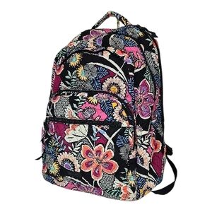 Vera Bradley Quilted Cotton Backpack Floral Multicolor Travel School Bag